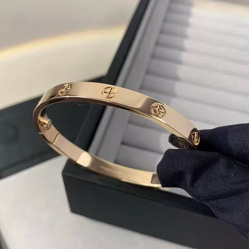 Antique Gold Monogrammed Cuff Bracelet
